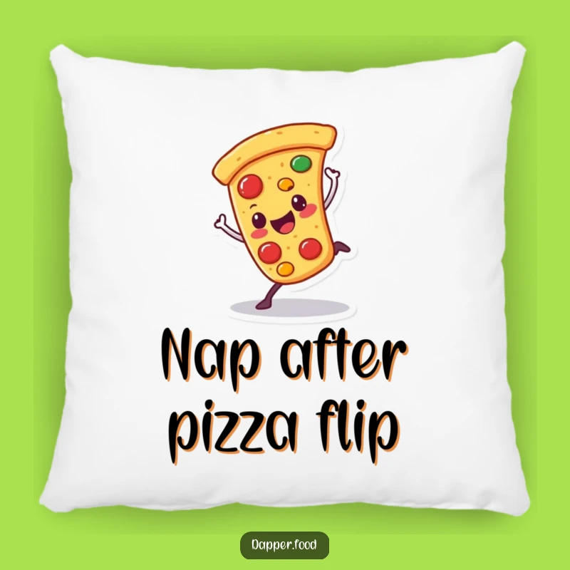 Funny Pizza Cartwheel Pillow: Soft Character Decor for a Comedic Space