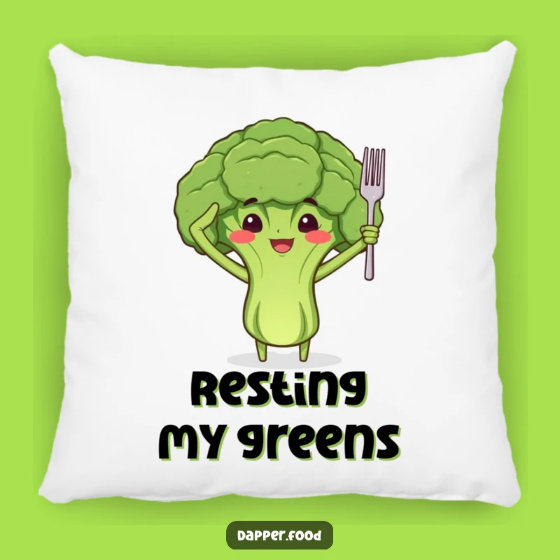 Funny Proud Broccoli Salute Pillow: Cozy Comfort & Healthy Laughs Gift
