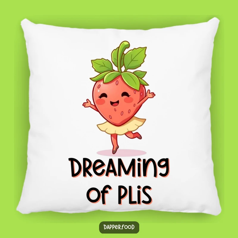 Funny Strawberry Ballet Twirl Pillow: Sweet Dreams and Soft Comfort