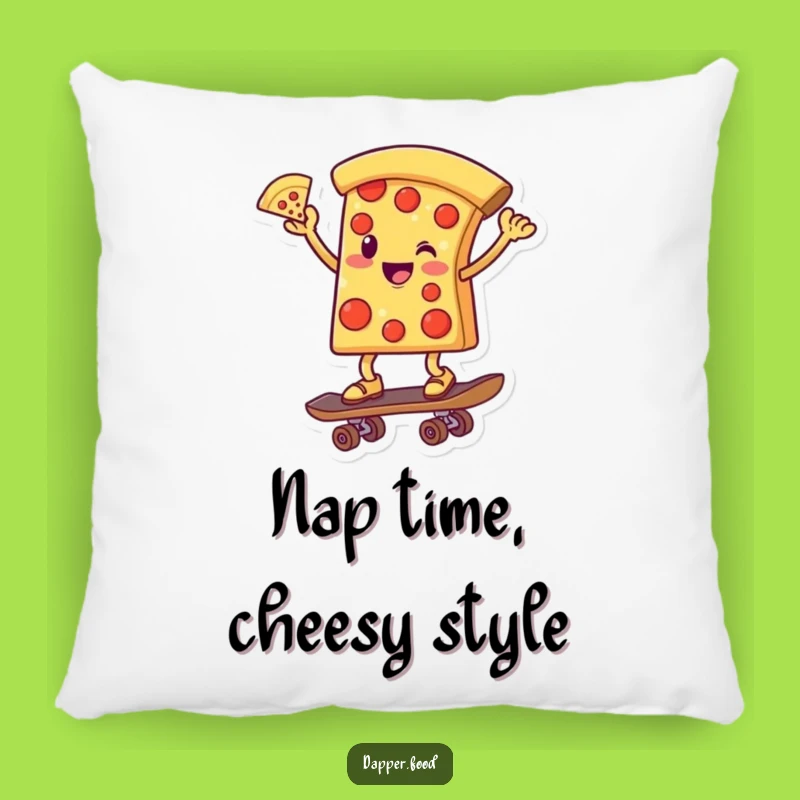 Funny Pizza Skateboarder Pillow: Comfy & Quirky Decor for a Laugh