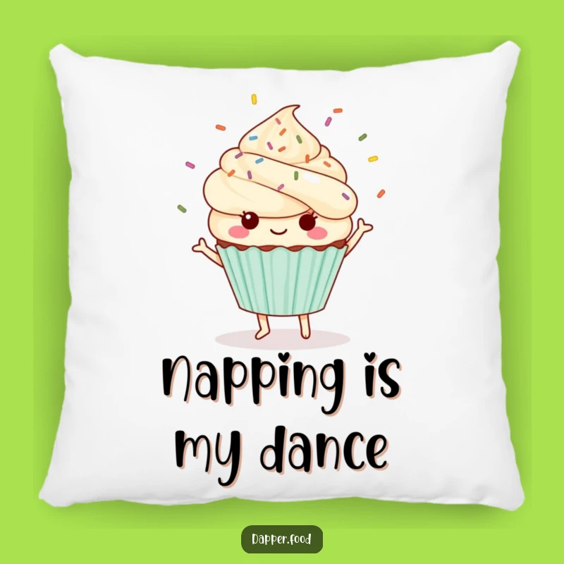 Soft Funny Kawaii Cupcake Pillow: Cozy Dancing Sprinkle Accent
