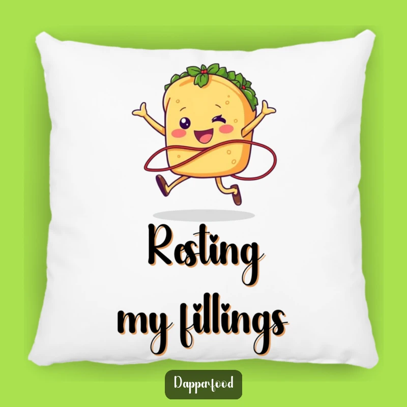 Funny Taco Jumping Rope Pillow Cozy Comfort with a Hilarious Fiesta Friend