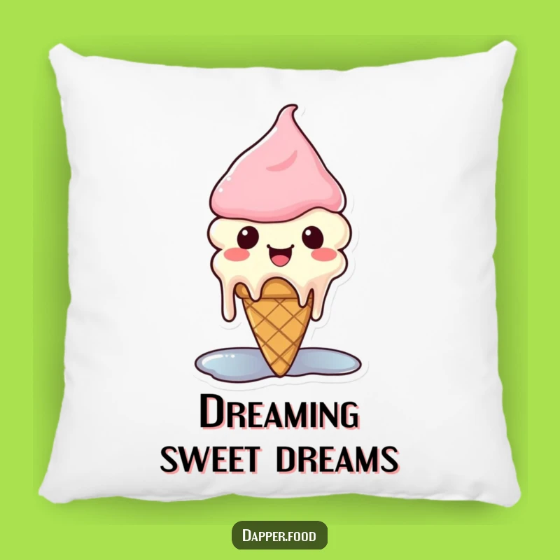 Soft Funny Kawaii Ice Cream Pillow: Cozy Melting Cone Accent