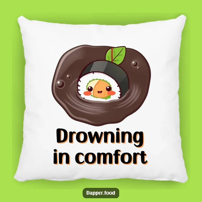 Soft Funny Kawaii Sushi Pillow: Cozy Swimming Sushi Roll Accent