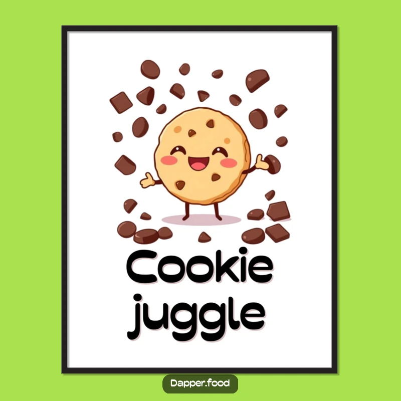Funny Cookie Juggling Digital Art: Instant Whimsy with Cheerful Baking Fun