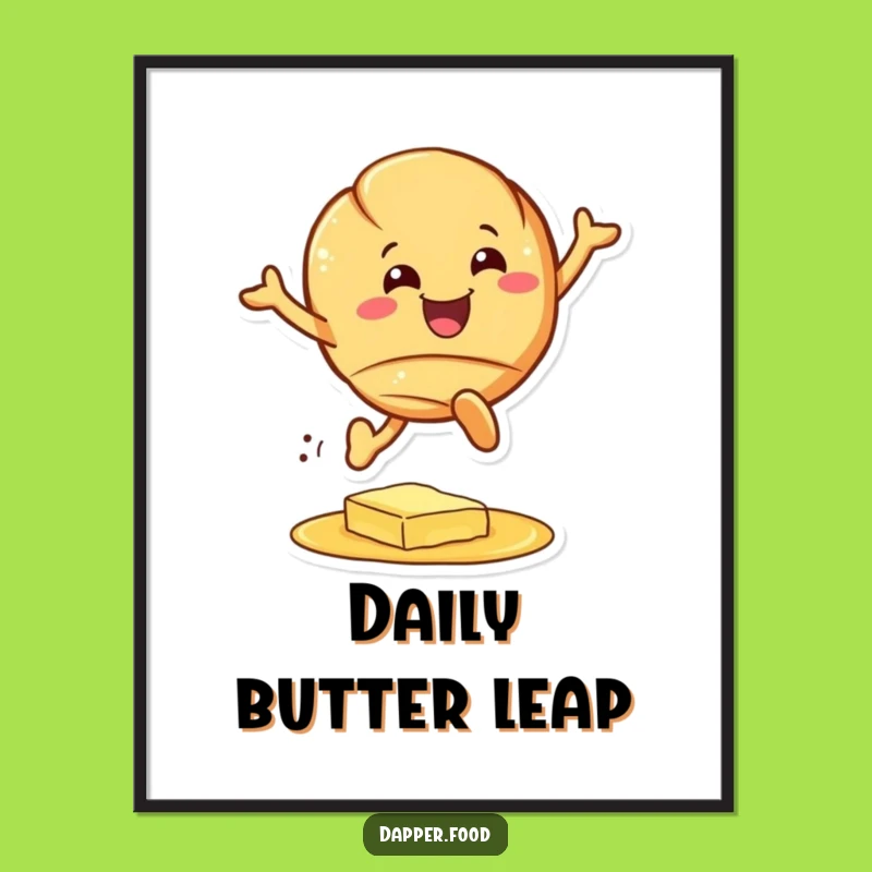 Funny Croissant Digital Print: Hilarious Leaping Pastry Art for Instant Joy