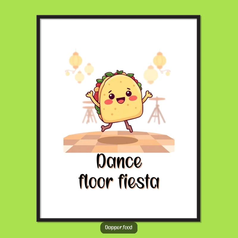 Funny Taco Joyful Jig Digital Art: Fiesta Vibes, Instant Gift