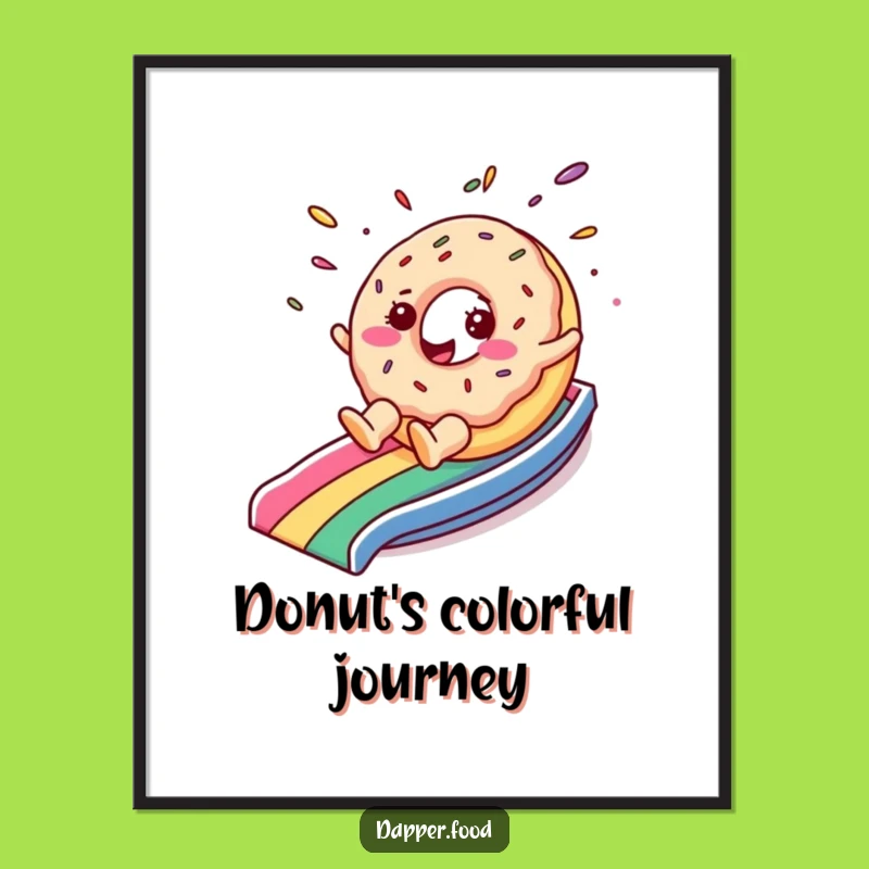 Funny Donut Rainbow Slide Digital Print: Instant Cheerful Decor for Walls