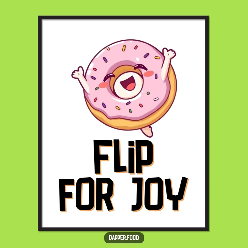Funny Donut Flip Digital Art: Instant Humorous Pastry Decor Gift