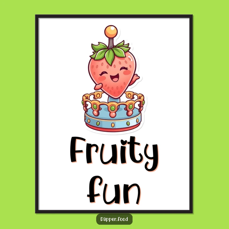 Funny Strawberry Spin Digital Art: Instant Carnival Gift