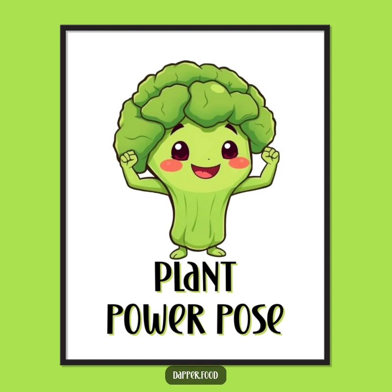 Funny Broccoli Muscle Digital Art: Fitness Motivation, Instant Gift