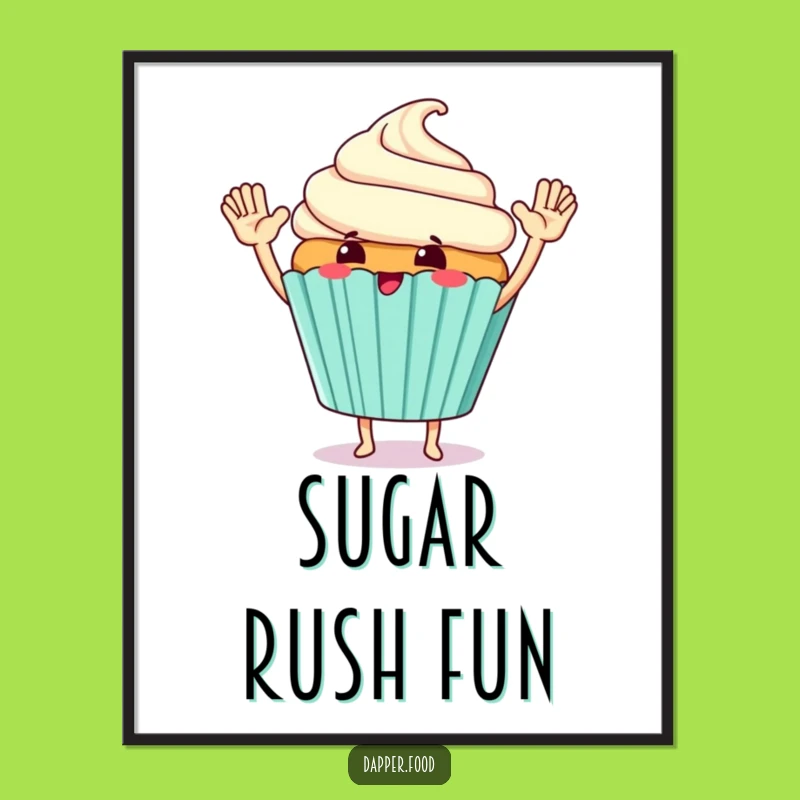 Funny Cupcake High-Five Digital Art: Instant Celebration Gift