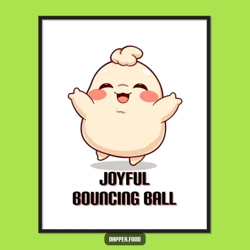 Funny Dumpling Digital Art Print: Instant Joyful Bouncing Wall Decor