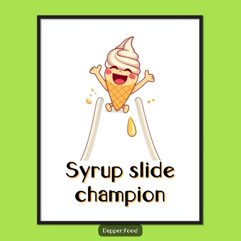 Funny Ice Cream Cone Syrup Slide Digital Art - Instant Dessert Decor Funny Gift