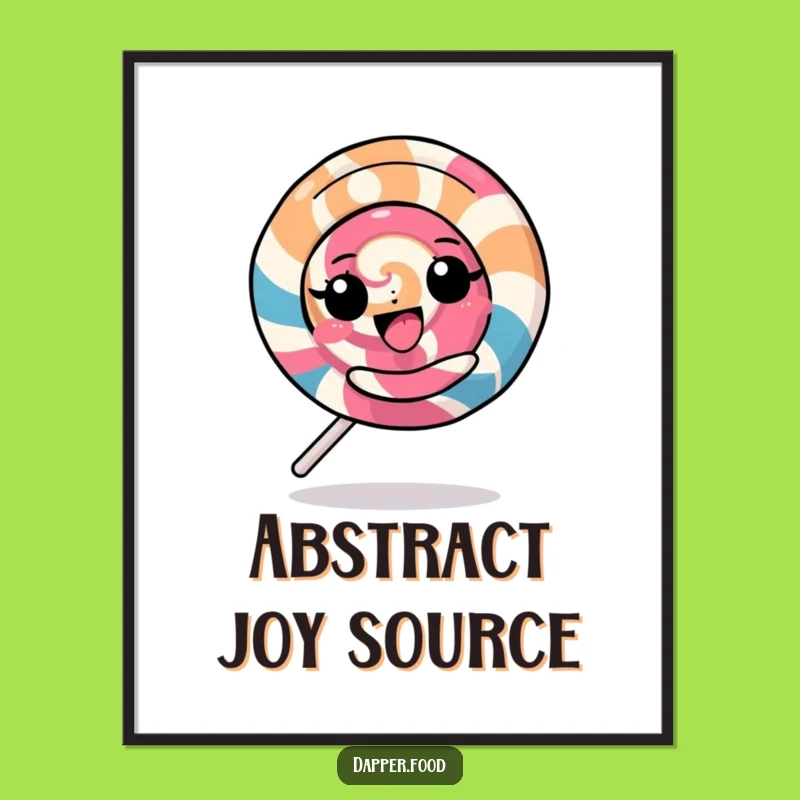 Funny Kawaii Lollipop Digital Art: Instant Spinning Character Decor, Perfect Funny Gift