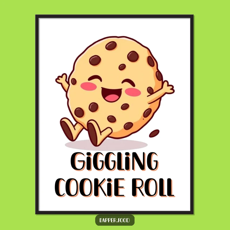 Funny Rolling Cookie Digital Art Print: Instant Glee for Your Walls