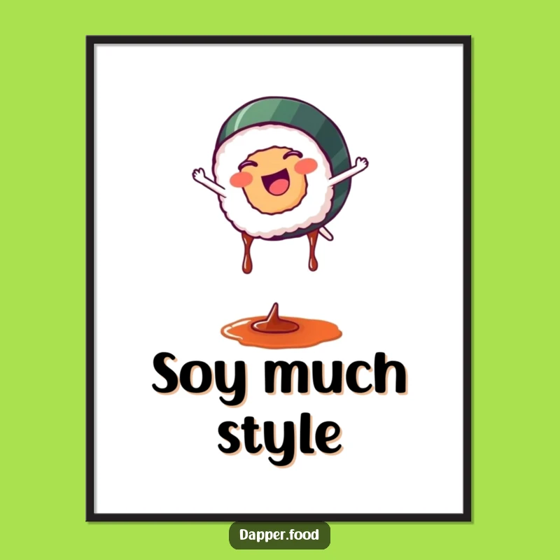 Funny Sushi Cartwheel Digital Art: Instant Joy for Your Walls