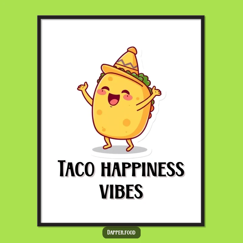 Funny Taco Dance Digital Art: Fiesta Vibes, Instant Foodie Gift