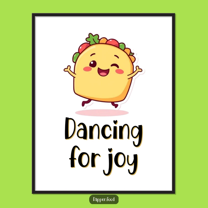 Funny Taco Dancer Digital Art Print: Instant Joyful Wall Decor