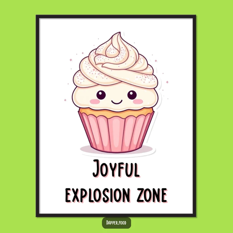 Funny Cupcake Confetti Digital Art Print - Instant Joyful Decor