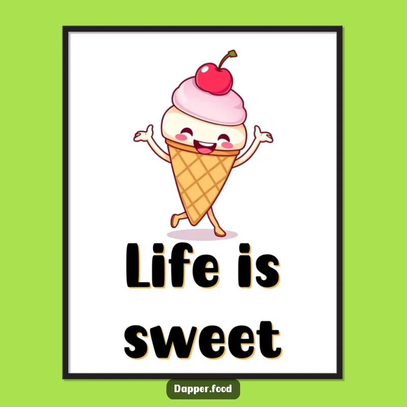 Funny Ice Cream Cone Jig Digital Art - Instant Joyful Wall Decor Gift