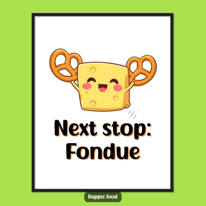 Funny Cheese Flying Digital Art - Pretzel Wings Whimsical Wall Decor