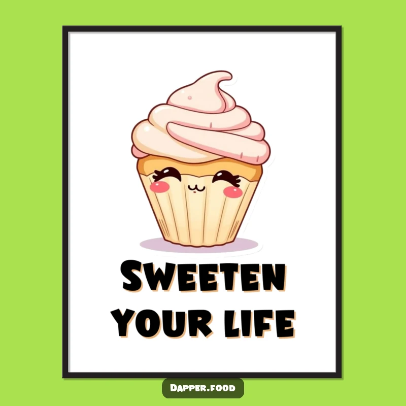 Funny Cupcake Kiss Digital Art: Instant Humorous Pastry Decor Gift