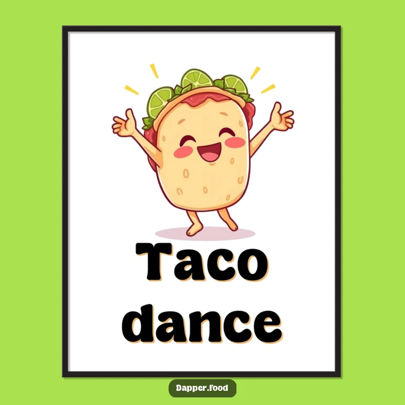 Funny Taco Dance Digital Art: Instant Fiesta with Cheerful Taco Celebration