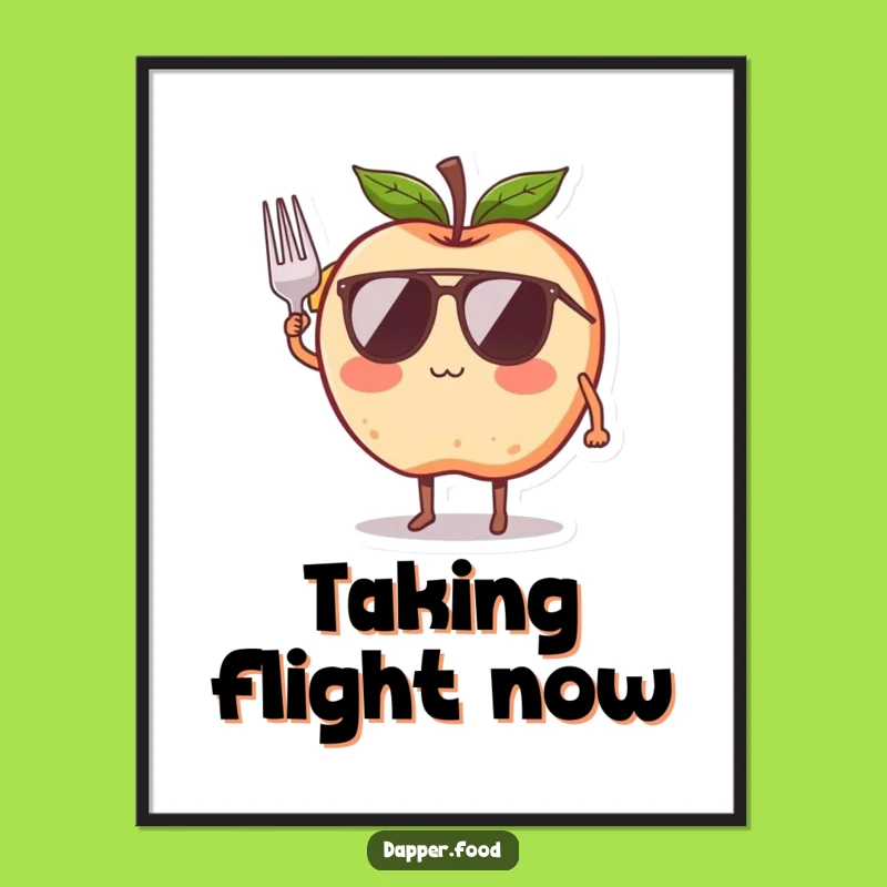 Funny Blushing Apple Flying Wings Digital Art: Instant Whimsical Decor Gift