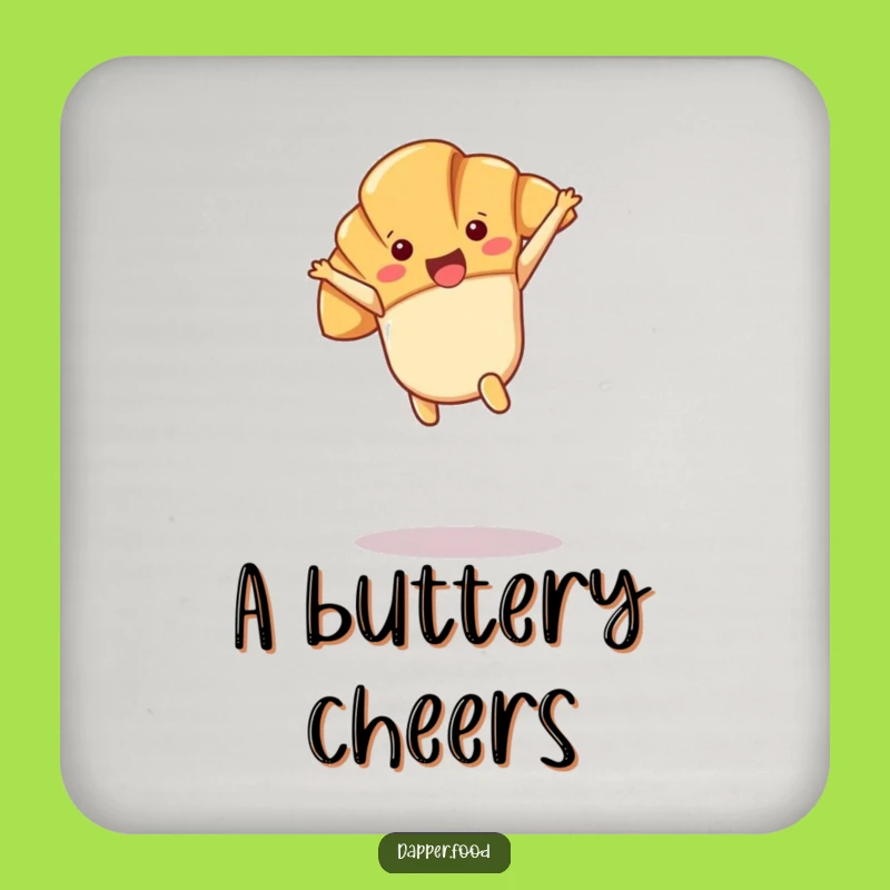 Funny Kawaii Croissant Cartwheel Coaster: Joyful Protection, Perfect Gift!