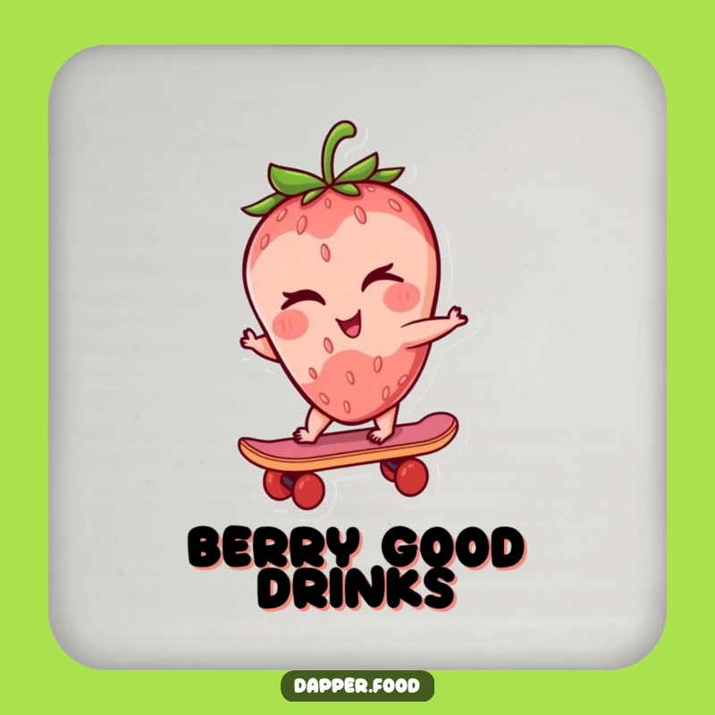 Funny Strawberry Skater Coasters: Protect Surfaces with Coolness