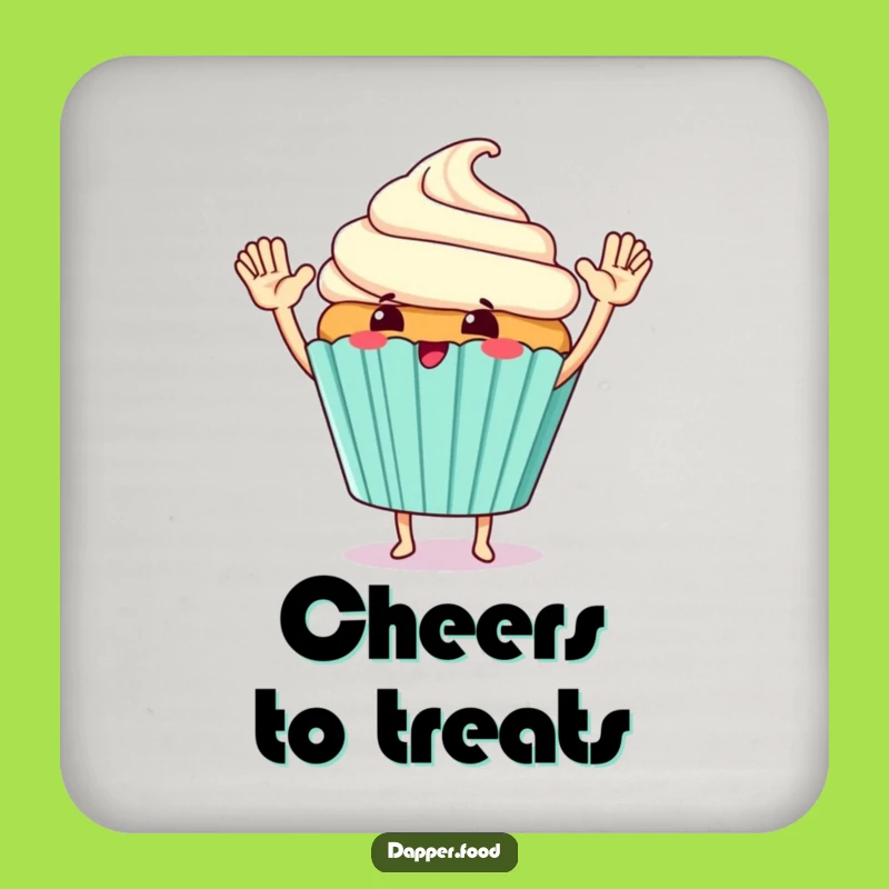 Funny Cupcake High-Five Coasters: Protect Surfaces with Cheer