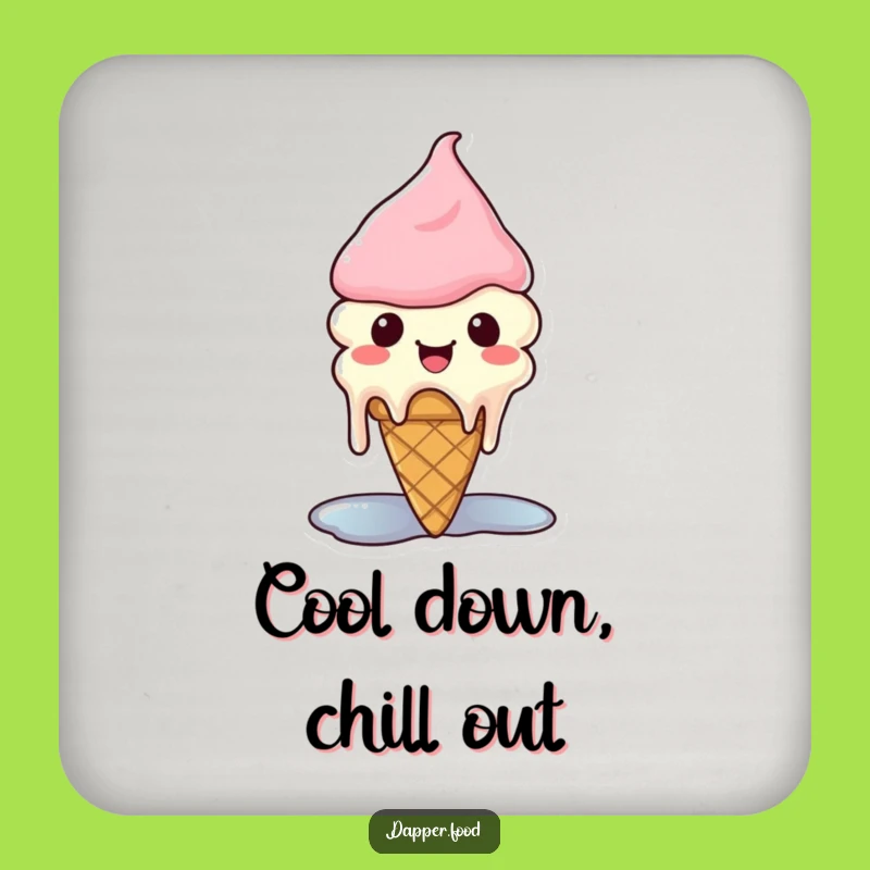 Cute Funny Kawaii Ice Cream Coasters: Protect Surfaces with Melting Fun