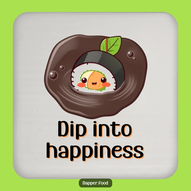 Chic Funny Kawaii Sushi Coasters: Protect Surfaces with Swimming Sushi