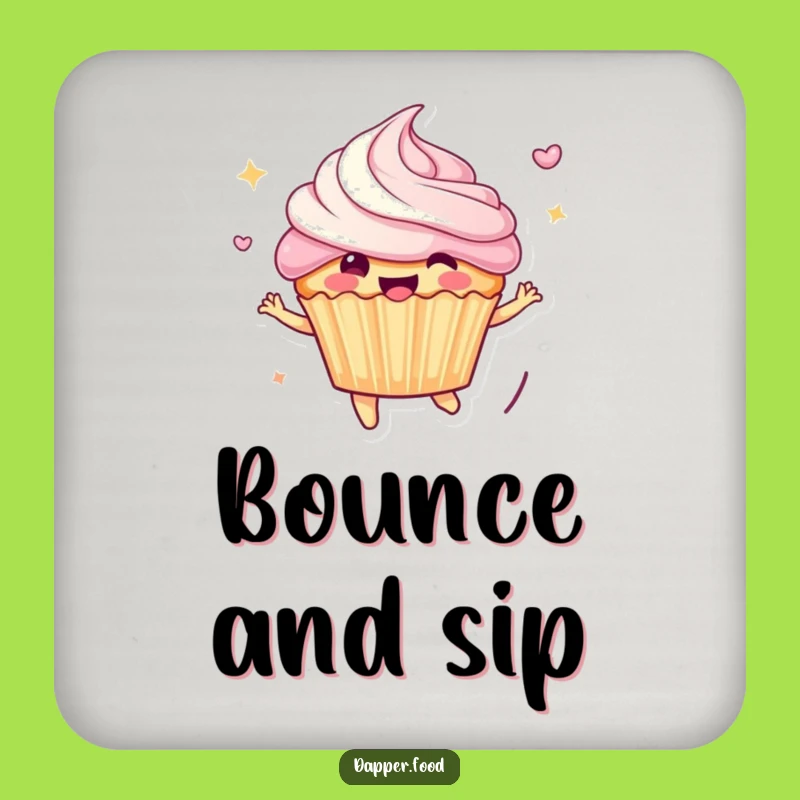 Funny Bouncing Cupcake Coaster: Cheerful Character Protection, Perfect Funny Gift for Tables