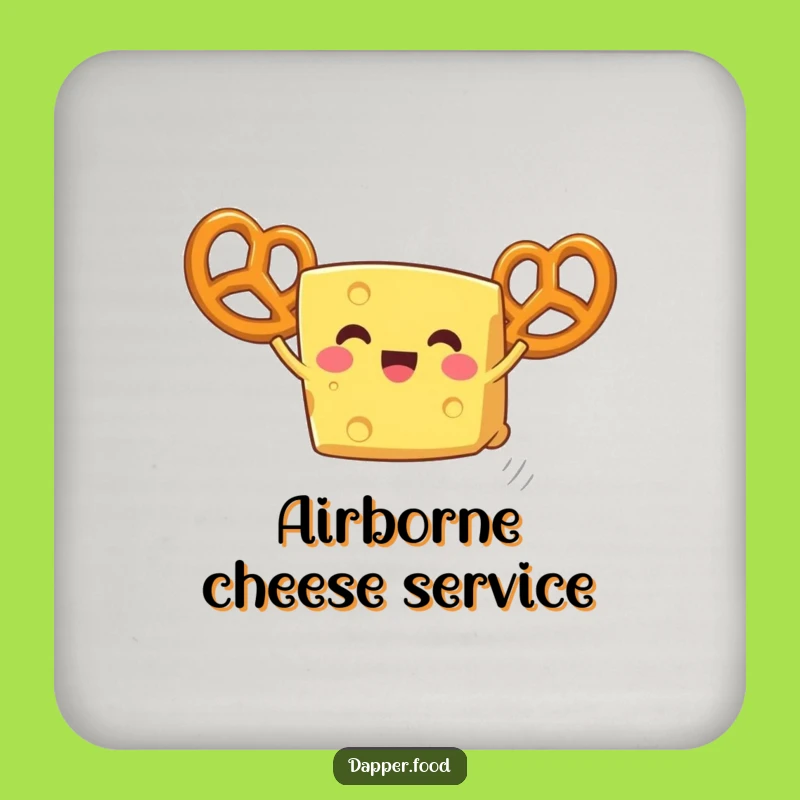 Funny Cheese Pretzel Wings Coaster - Protect Surfaces with Humor