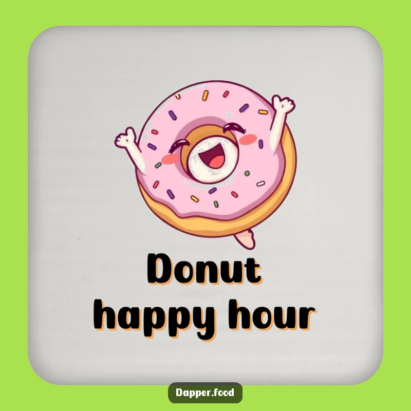 Funny Donut Flip Coaster: Protect Surfaces with Pastry Style