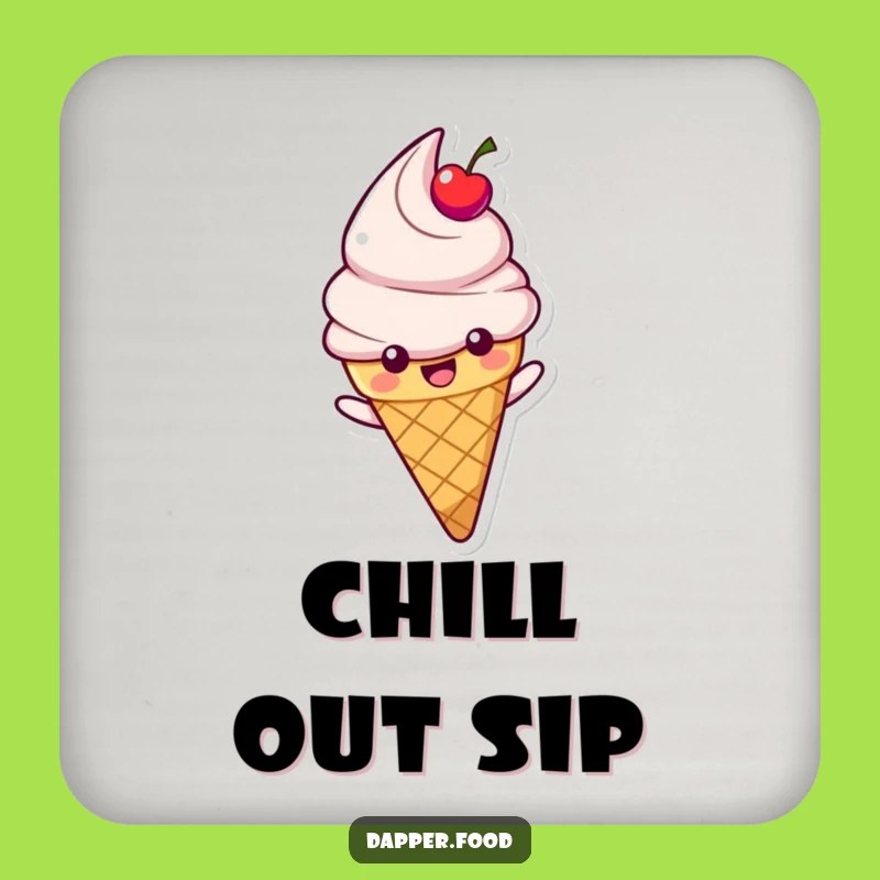 Funny Happy Ice Cream Cone Sliding Coaster - Protect Surfaces!