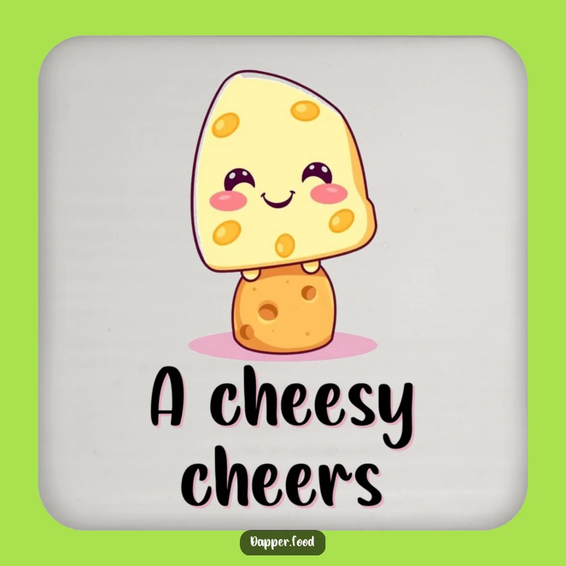 Funny Kawaii Cheese Cracker Coaster: Grinning Protection, Perfect Gift!