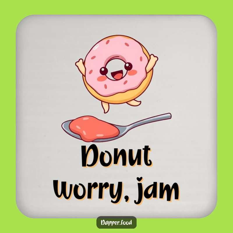 Funny Kawaii Donut Jam Leap Coaster: Hilarious Protection for Your Surfaces