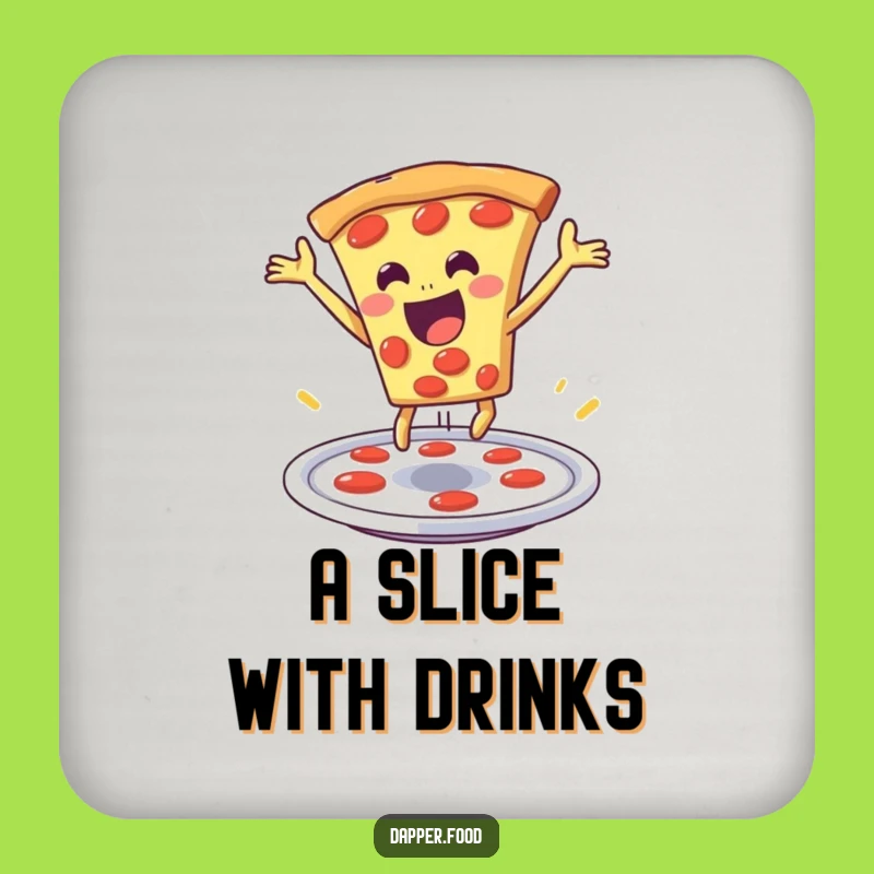 Funny Pizza Leap Coasters: Protect Surfaces with Pizzazz