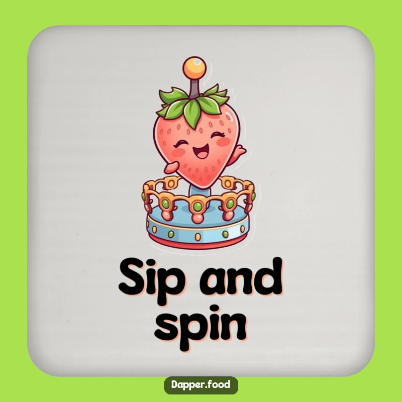 Funny Strawberry Spin Coasters: Protect Surfaces with Fun