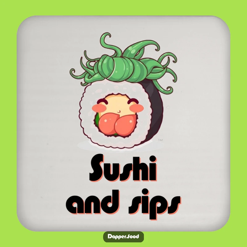 Funny Sushi Roll Hair Coaster Set - Protect Surfaces With Fun