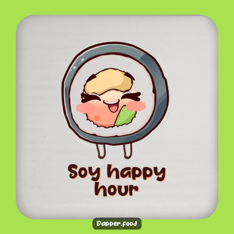 Funny Sushi Spin Coaster: Protect Surfaces with Cheerful Japanese Style