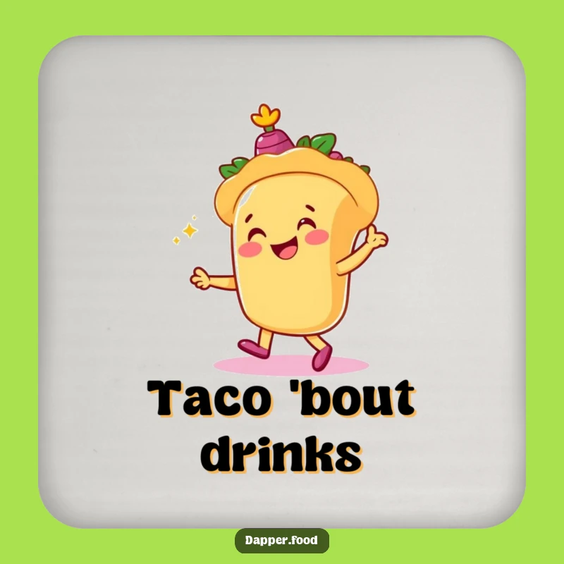 Funny Taco Dancer Coaster: Protect Surfaces with Humorous Mexican Fiesta Style