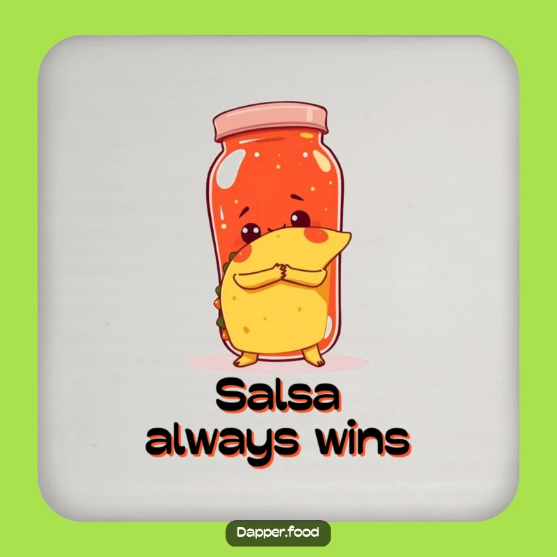 Funny Taco Salsa Hug Coaster, Humorous Table Protector, Mexican Gift