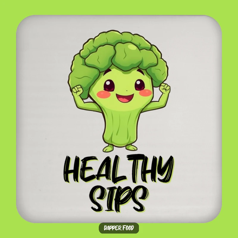 Funny Broccoli Muscle Coasters: Protect Surfaces with Strength