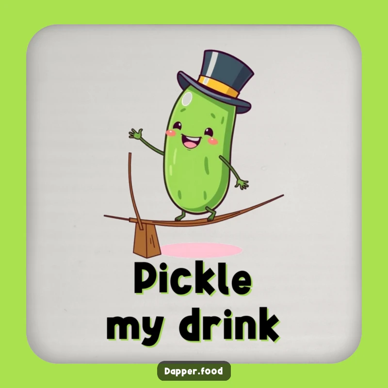 Funny Pickle Tightrope Coaster: Daring Protection, Perfect Funny Gift for Tables