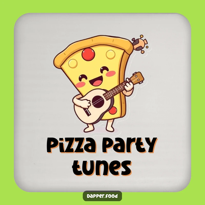 Funny Pizza Ukulele Drink Coaster: Protect Surfaces with This Musical Slice's Charm