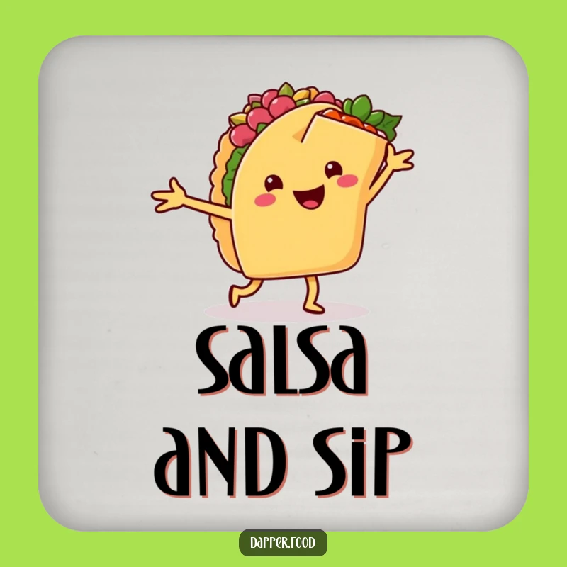 Funny Dancing Tacos Coaster: Protect Surfaces with Fiesta Fun